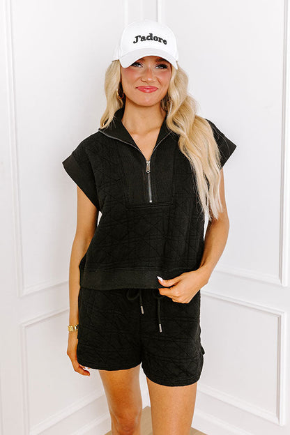 Oh So Chic Quilted Top in Black