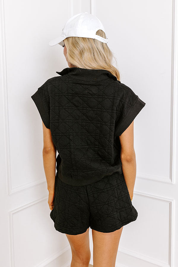 Oh So Chic Quilted Top in Black