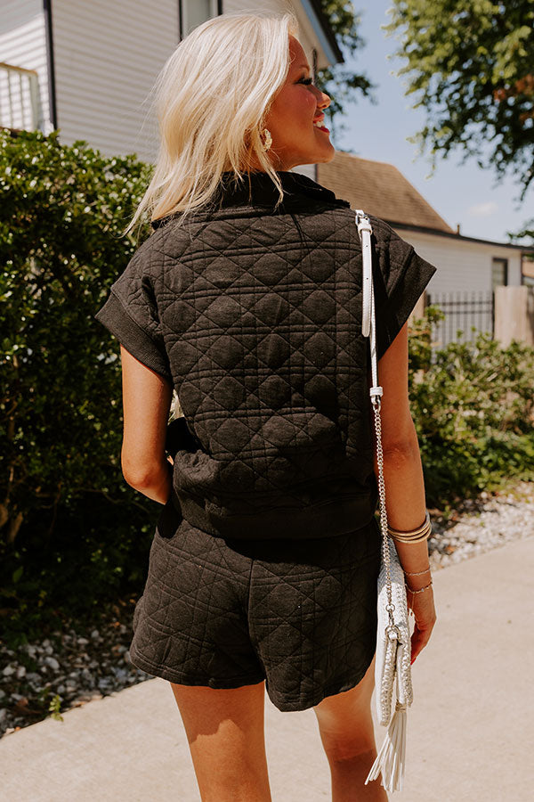 Oh So Chic Quilted Top in Black