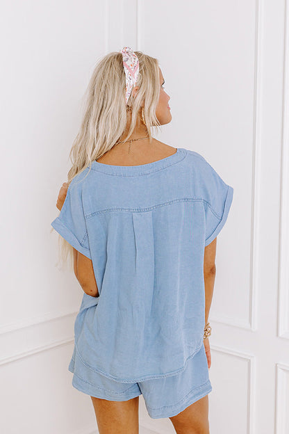 Good Times And Shorelines Chambray Shift Top