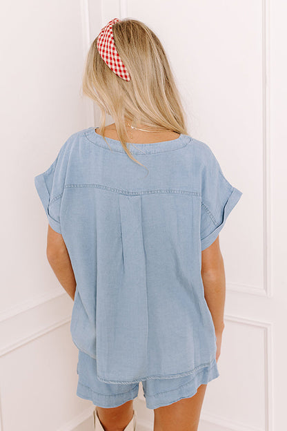 Good Times And Shorelines Chambray Shift Top