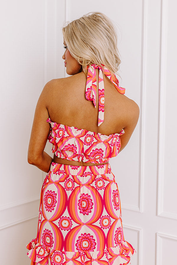 Island Oasis Floral Crop Top in Pink