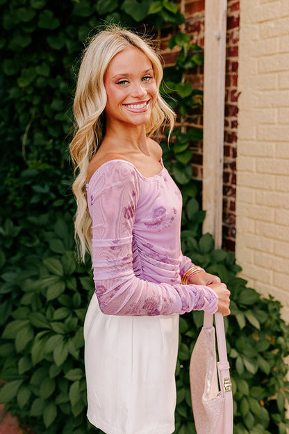 Flirty Feels Floral Mesh Top