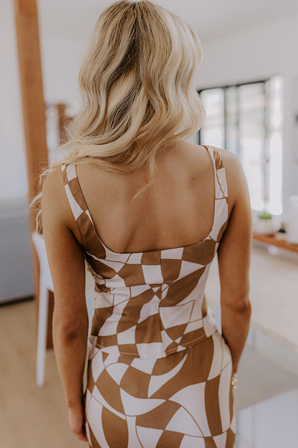 Versailles Vogue Satin Top in Chocolate
