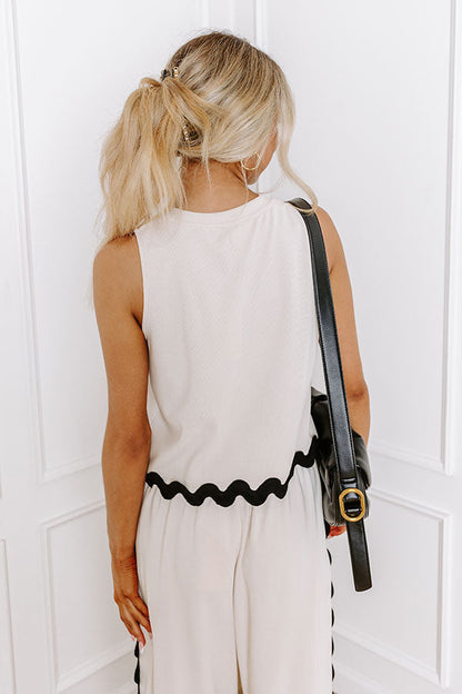 Urban Chic Scalloped Top in Cream