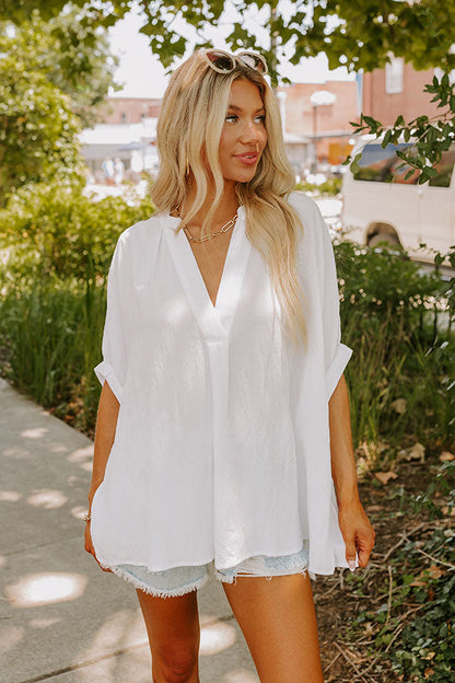 Coastal Canvas Shift Top in White