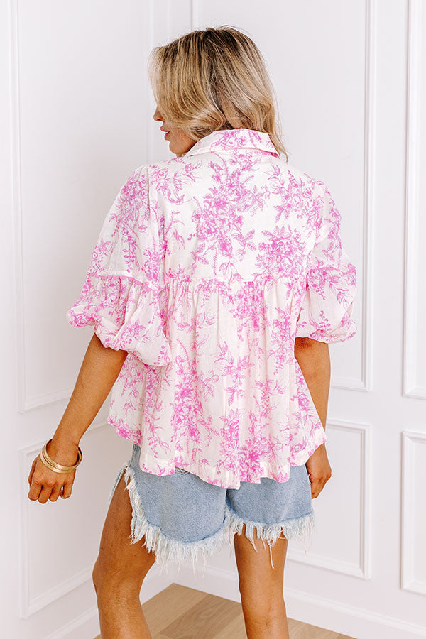 Boho Charm Floral Top in Pink