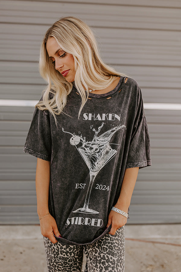 Shaken And Stirred Distressed Martini Graphic Tee