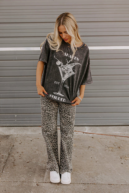 Shaken And Stirred Distressed Martini Graphic Tee