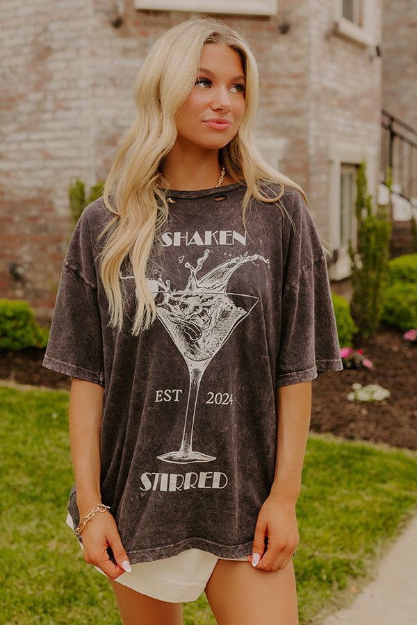 Shaken And Stirred Distressed Martini Graphic Tee