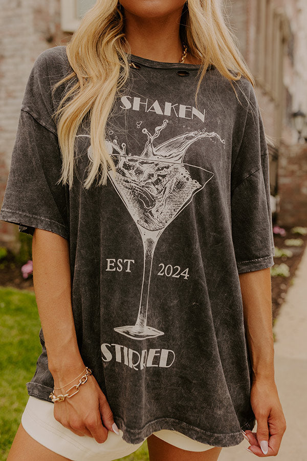Shaken And Stirred Distressed Martini Graphic Tee