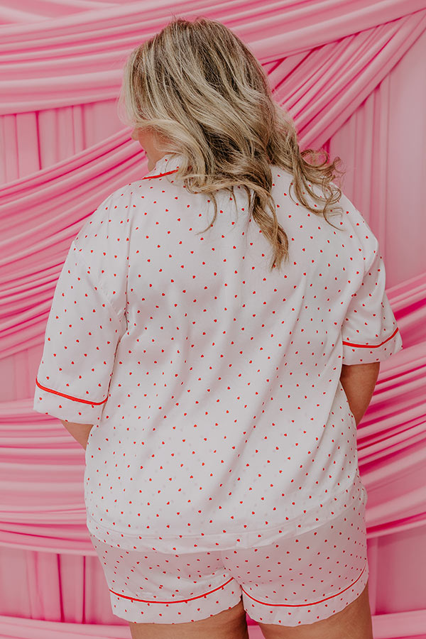 Stolen Hearts Satin Pajama Top Curves