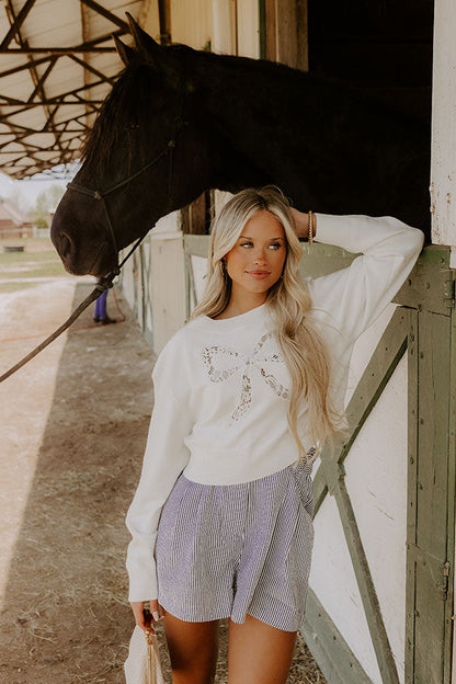 Cue The Charm Knit Sweater Top