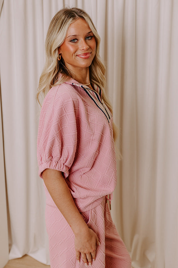 First Class Flight Knit Top in Pink