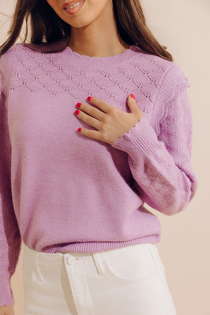 Brunch Babe Pointelle Knit Top