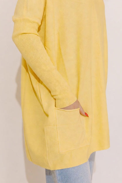 Always Cozy Sweater Top in Yellow