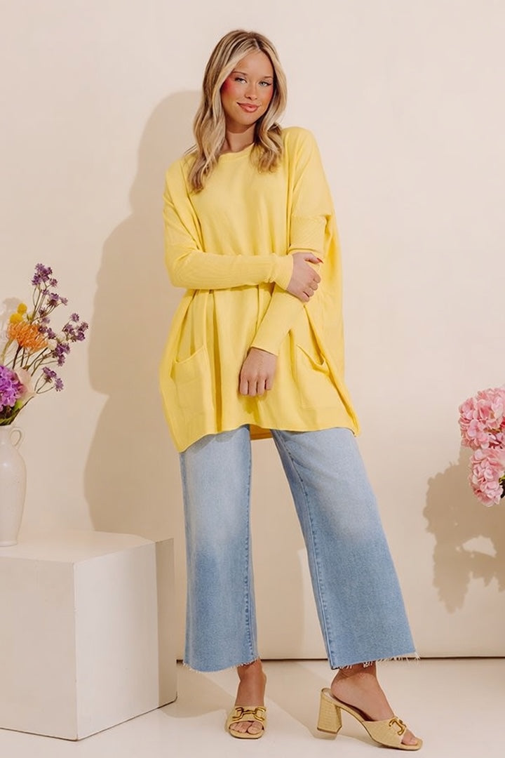 Always Cozy Sweater Top in Yellow