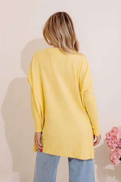 Always Cozy Sweater Top in Yellow
