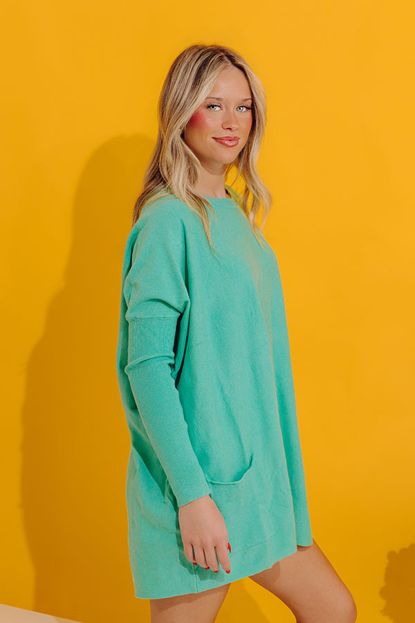 Always Cozy Sweater Top in Ocean Wave
