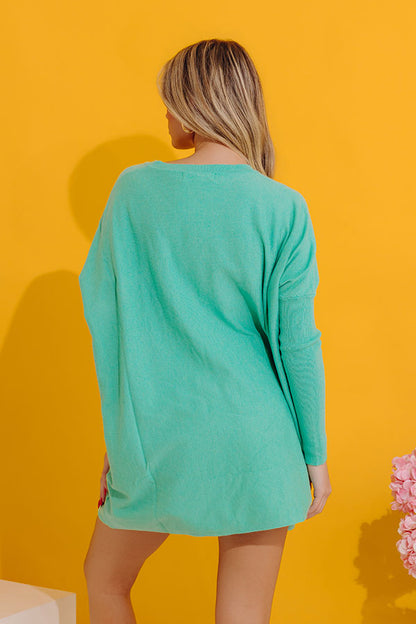 Always Cozy Sweater Top in Ocean Wave