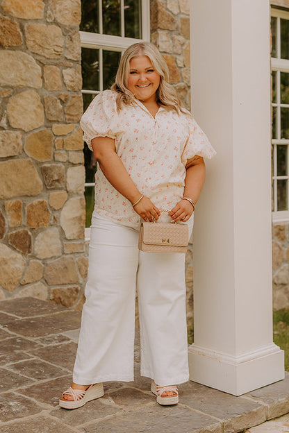 Honeysuckle Fields Floral Eyelet Top Curves