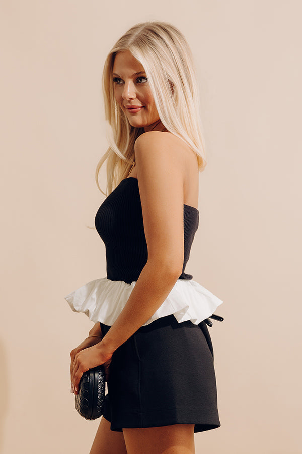 Upscale Night Knit Peplum Top