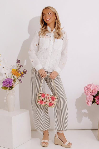 Lovely Moment Eyelet Button Up