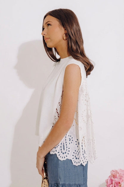 Brunch On The Coast Eyelet Top