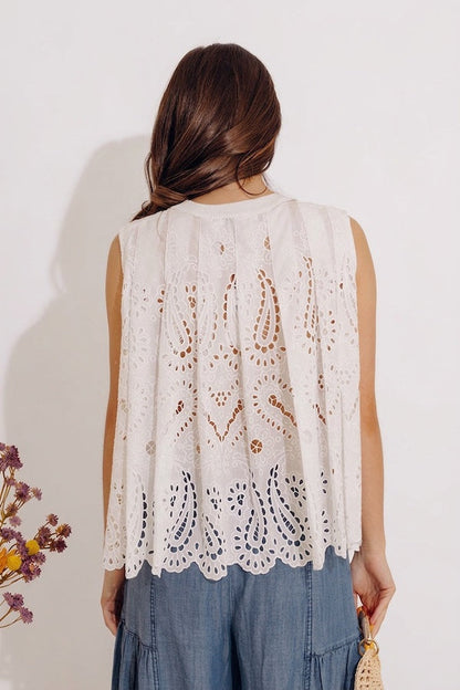 Brunch On The Coast Eyelet Top