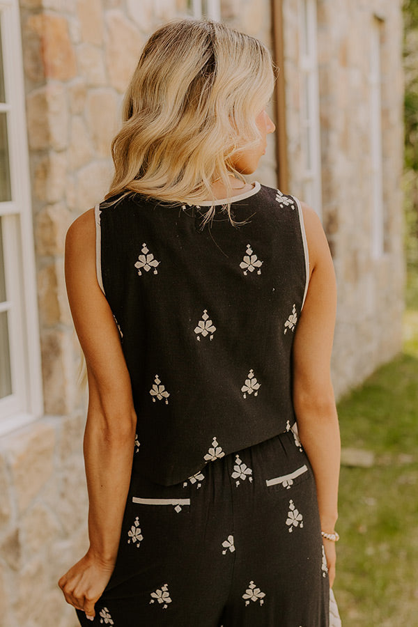 Vacay Vibes Embroidered Vest Top