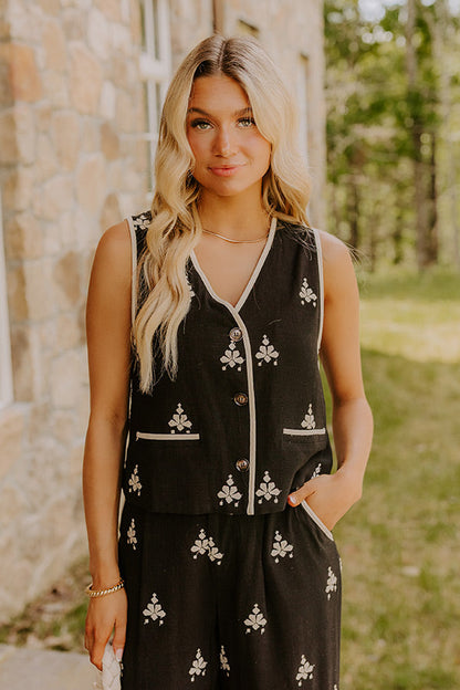 Vacay Vibes Embroidered Vest Top