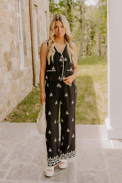 Vacay Vibes Embroidered Vest Top