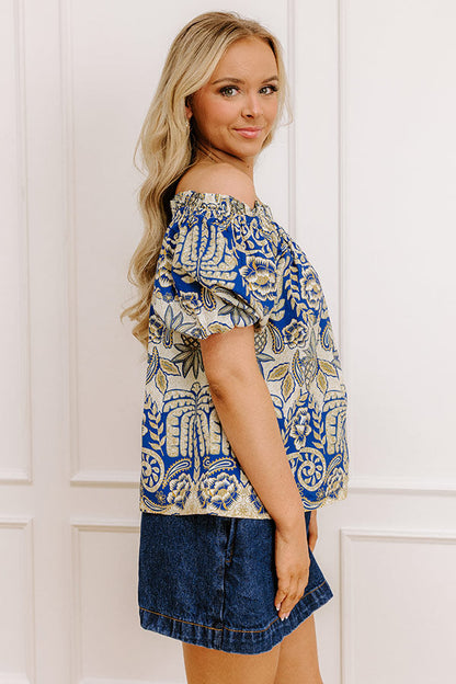 Charming Glance Off Shoulder Floral Top