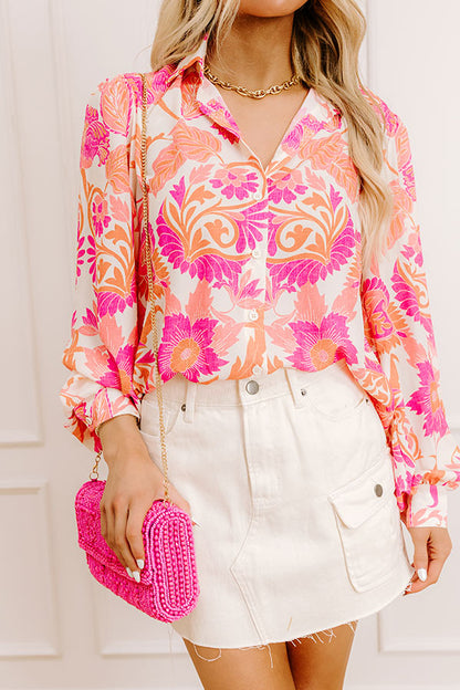 Chic Lifestyle Floral Button Up