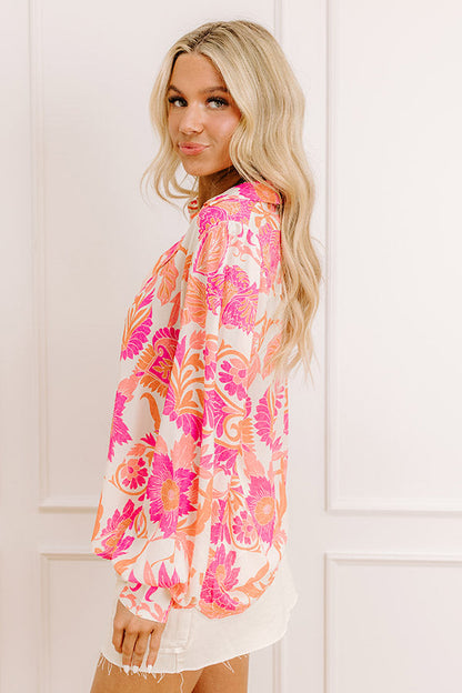 Chic Lifestyle Floral Button Up