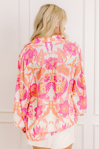 Chic Lifestyle Floral Button Up