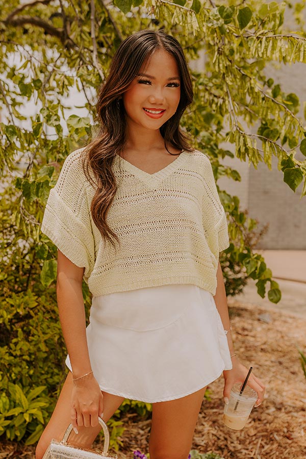 Sorbet On The Patio Knit Top in Light Lime Punch