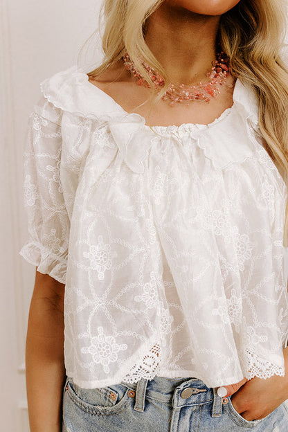 Cute Smile Embroidered Top