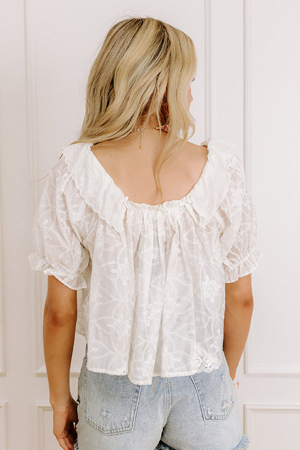 Cute Smile Embroidered Top