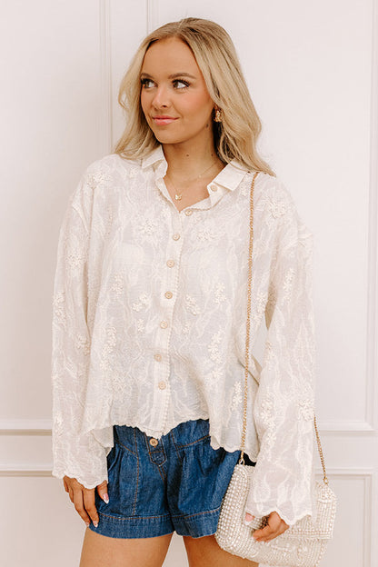 Delicate Details Embroidered Button Up