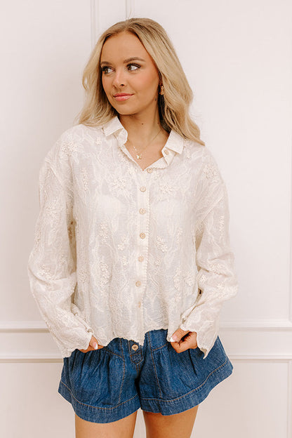 Delicate Details Embroidered Button Up