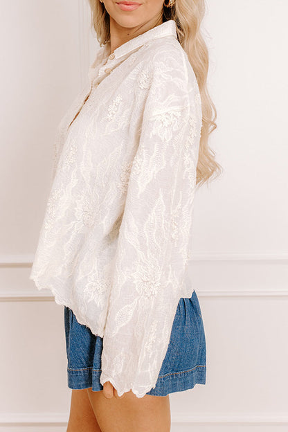 Delicate Details Embroidered Button Up