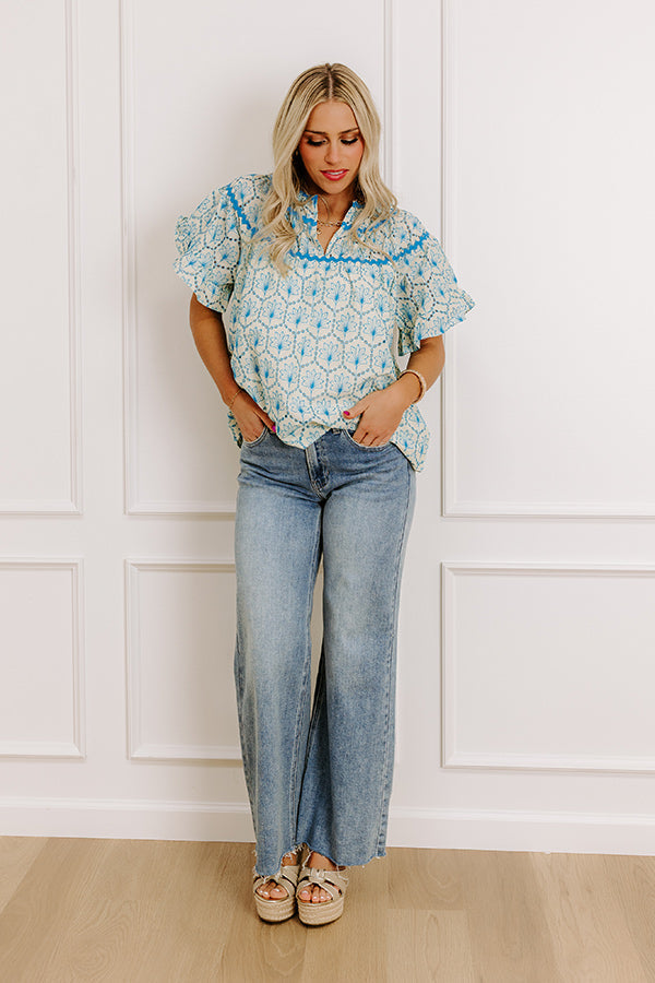 Brunching With Besties Eyelet Top