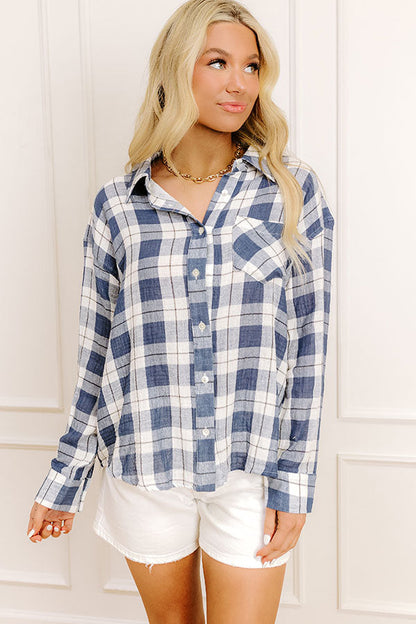 Countryside Charm Oversized Plaid Button Up