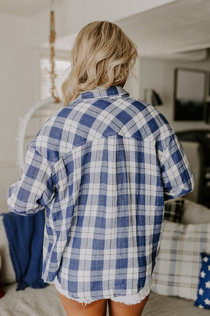 Countryside Charm Oversized Plaid Button Up