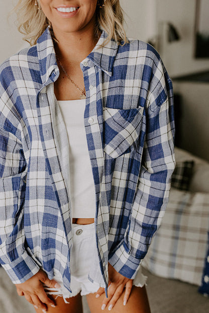 Countryside Charm Oversized Plaid Button Up