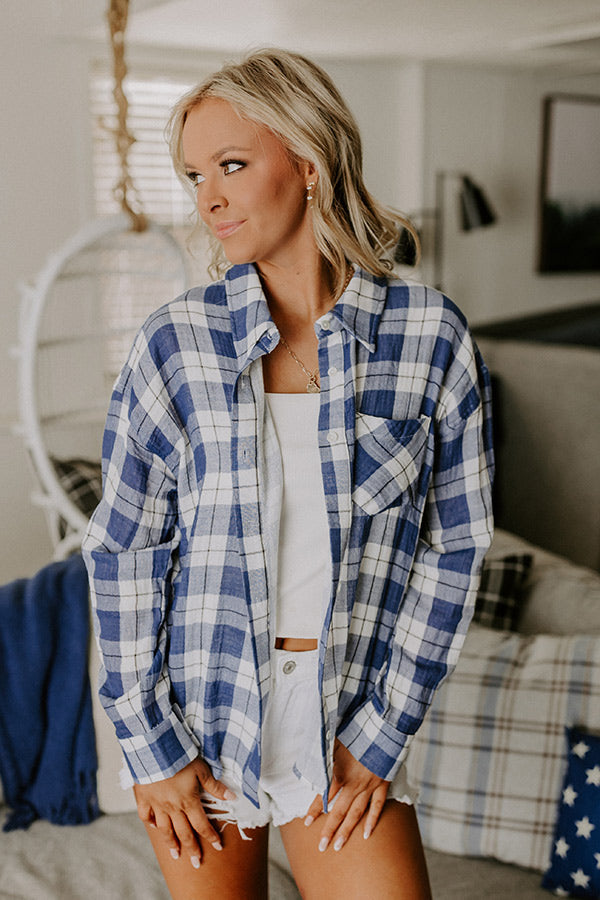 Countryside Charm Oversized Plaid Button Up