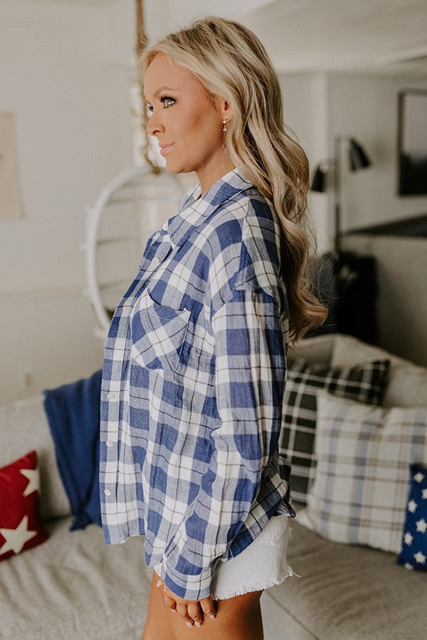 Countryside Charm Oversized Plaid Button Up