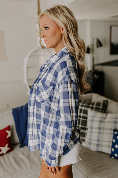 Countryside Charm Oversized Plaid Button Up