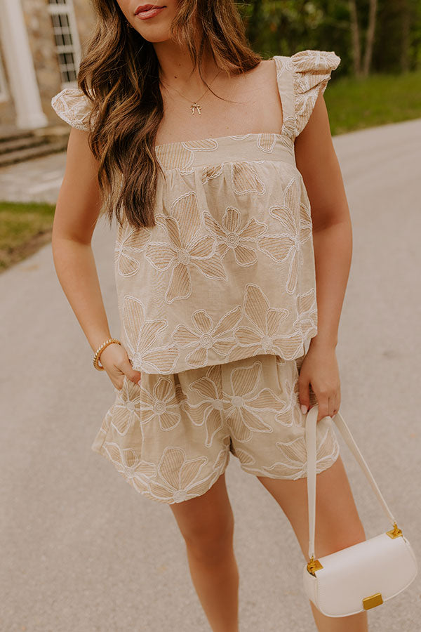 Tropical Escape Floral Embroidered Top
